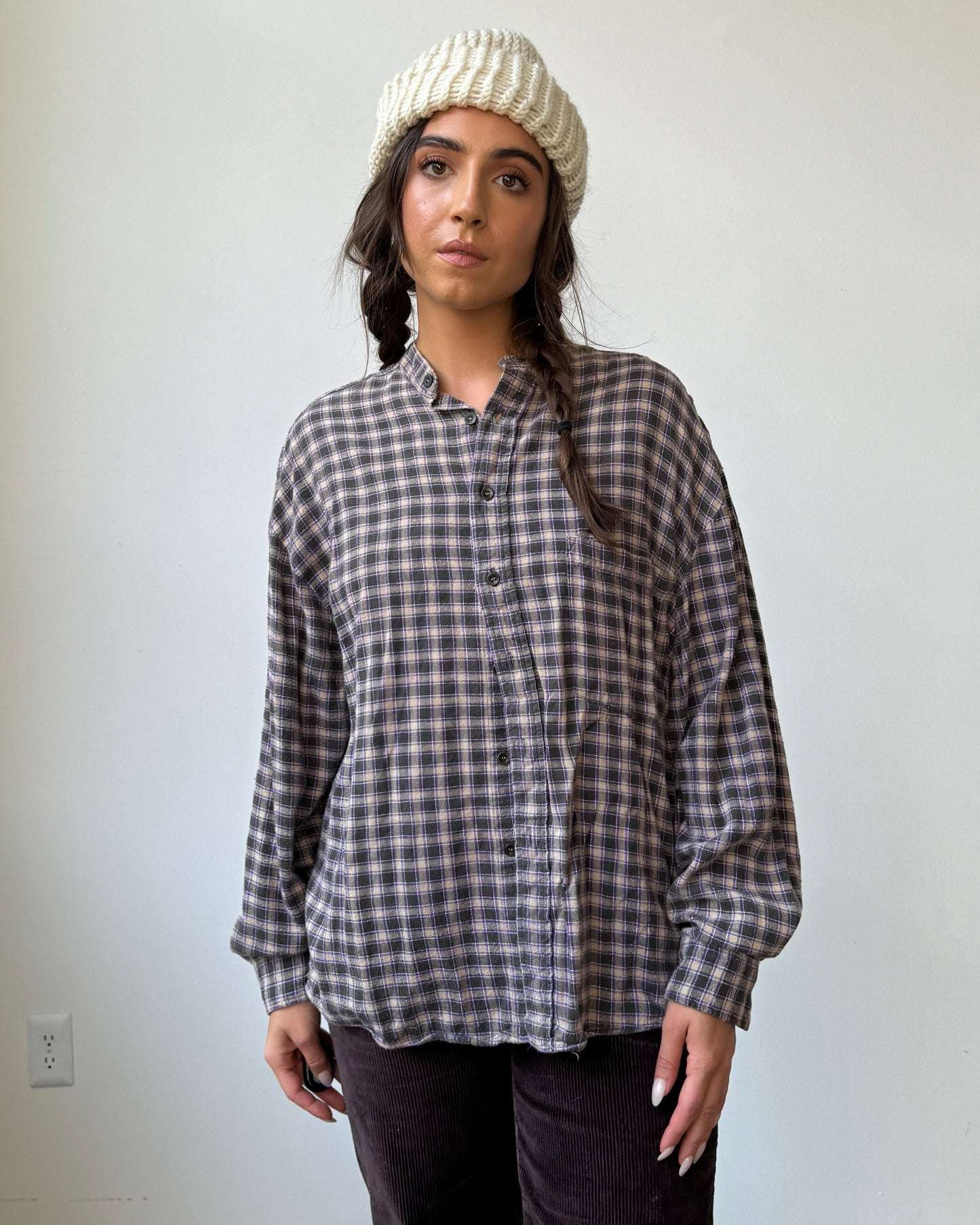 90's Purple & Olive Flannel - S/M/L