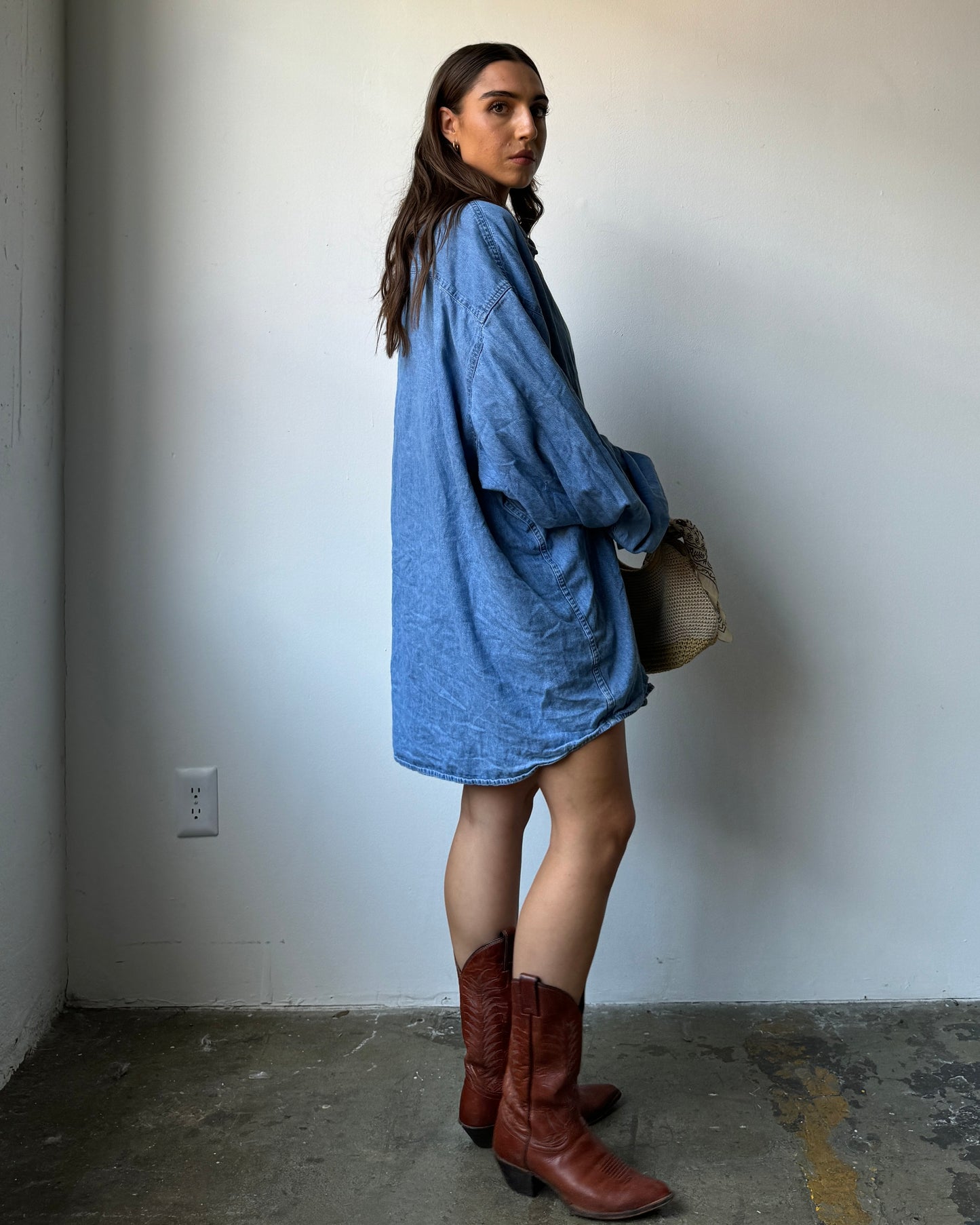 90's Oversized Denim Button Down- 5X