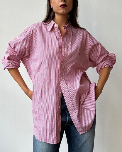 Ralph Lauren Red & White Striped Button Down