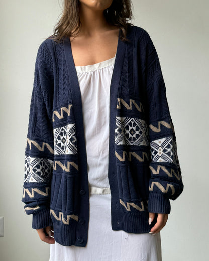 90's 100% Cotton Oversized Cardigan- XL