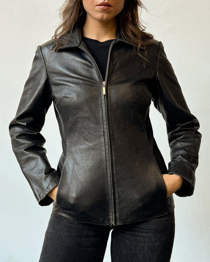 Zip Front Buttery Leather Jacket- XS/S