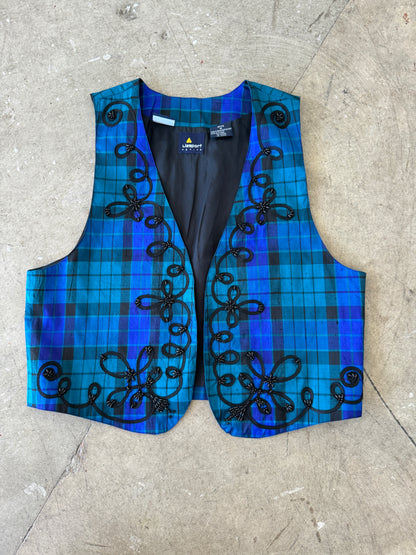 Liz Claiborne 100% Silk Patterned Vest - S/M