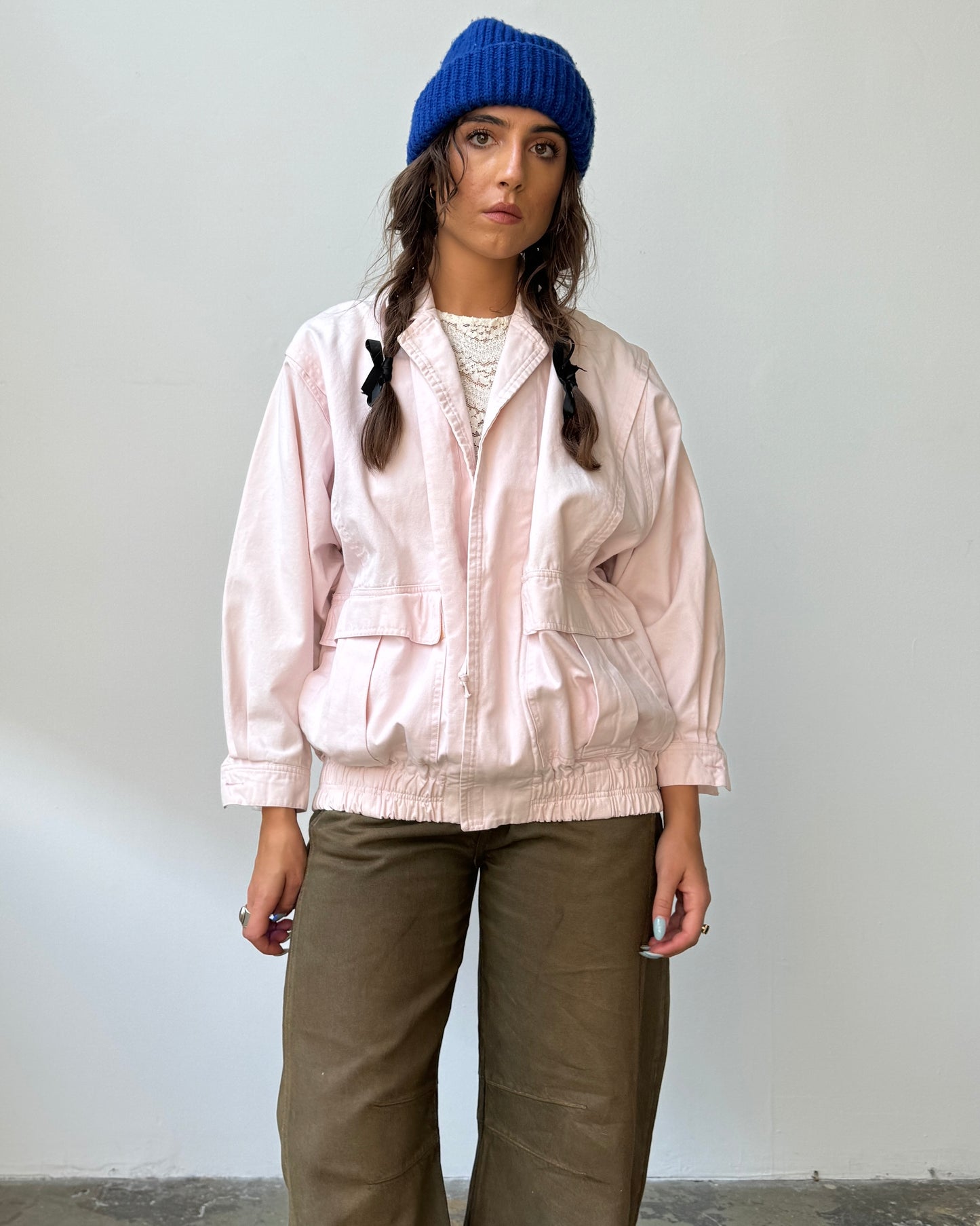 80's Palest Pink 100% Cotton Jacket- S/M/L