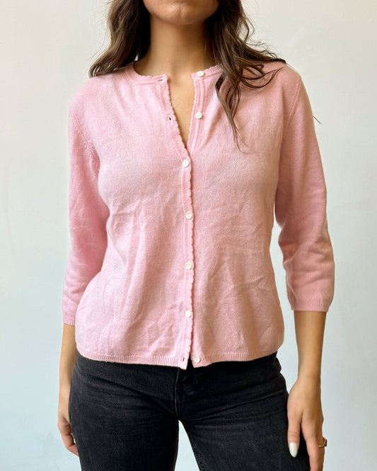 Lord & Taylor Ballet Pink Cashmere Cardigan- L