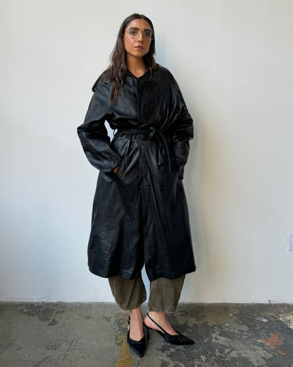 Leather Trench Coat - M/L