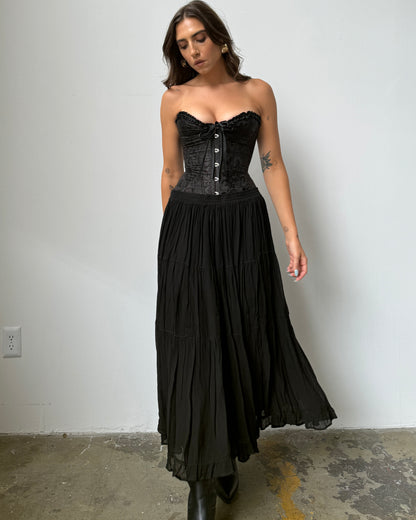 90's Chiffon Tiered Maxi Skirt- S/M/L