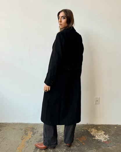 Black Wool Overcoat - S/M