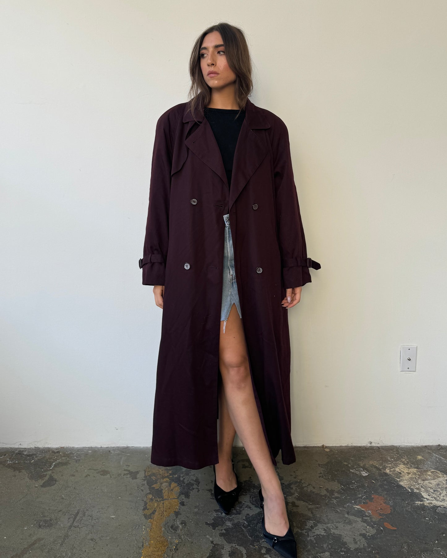 Deepest Wine London Fog Trench Coat- S/M/L/XL