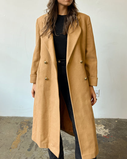 Camel Wool Blend Overcoat - XS/S