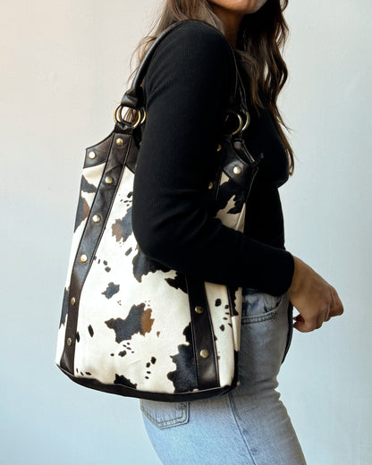 Cowhide Print Tote Bag