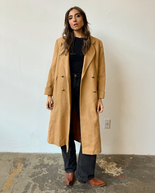 Camel Wool Blend Overcoat - XS/S