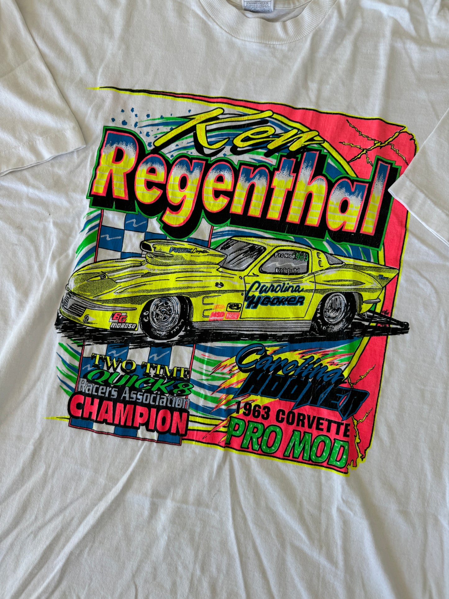 Neon Racecar Graphic T-Shirt-XXL