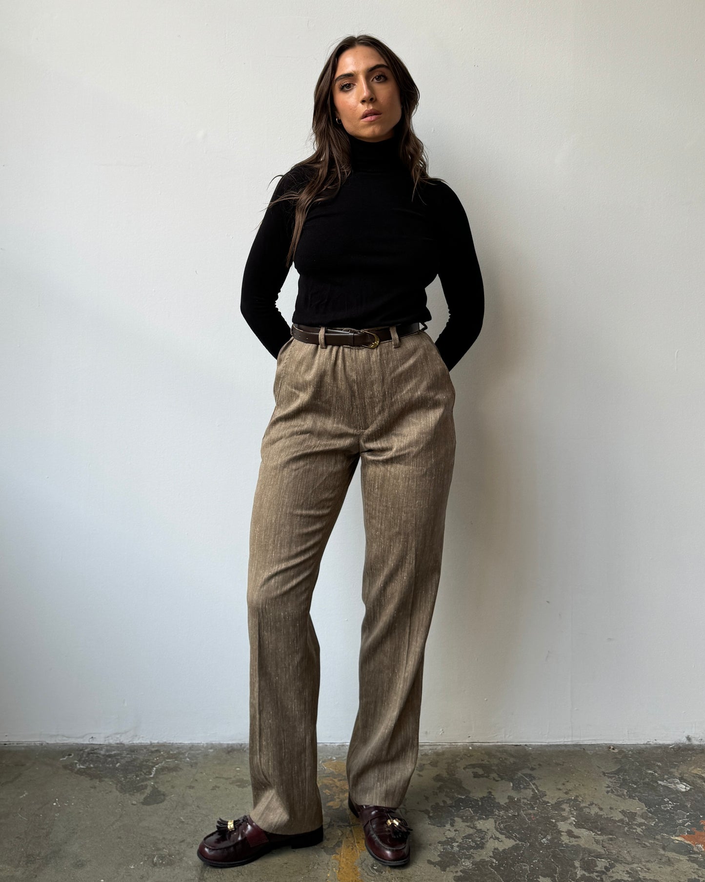 70's Neutral High Waist Slack - 8