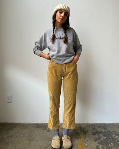 90's GAP Goldenrod Velvet High Rise Cropped Pant - Curvy 4/6