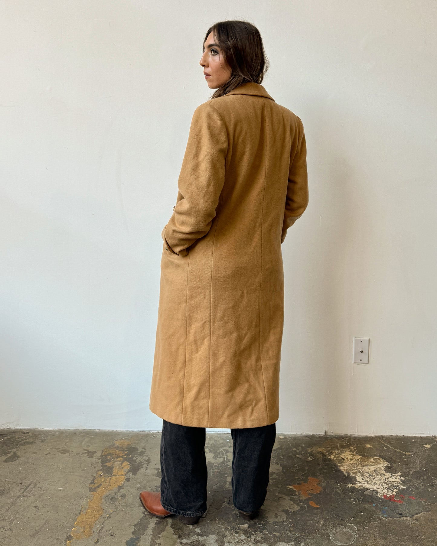 Camel Wool Blend Overcoat - XS/S