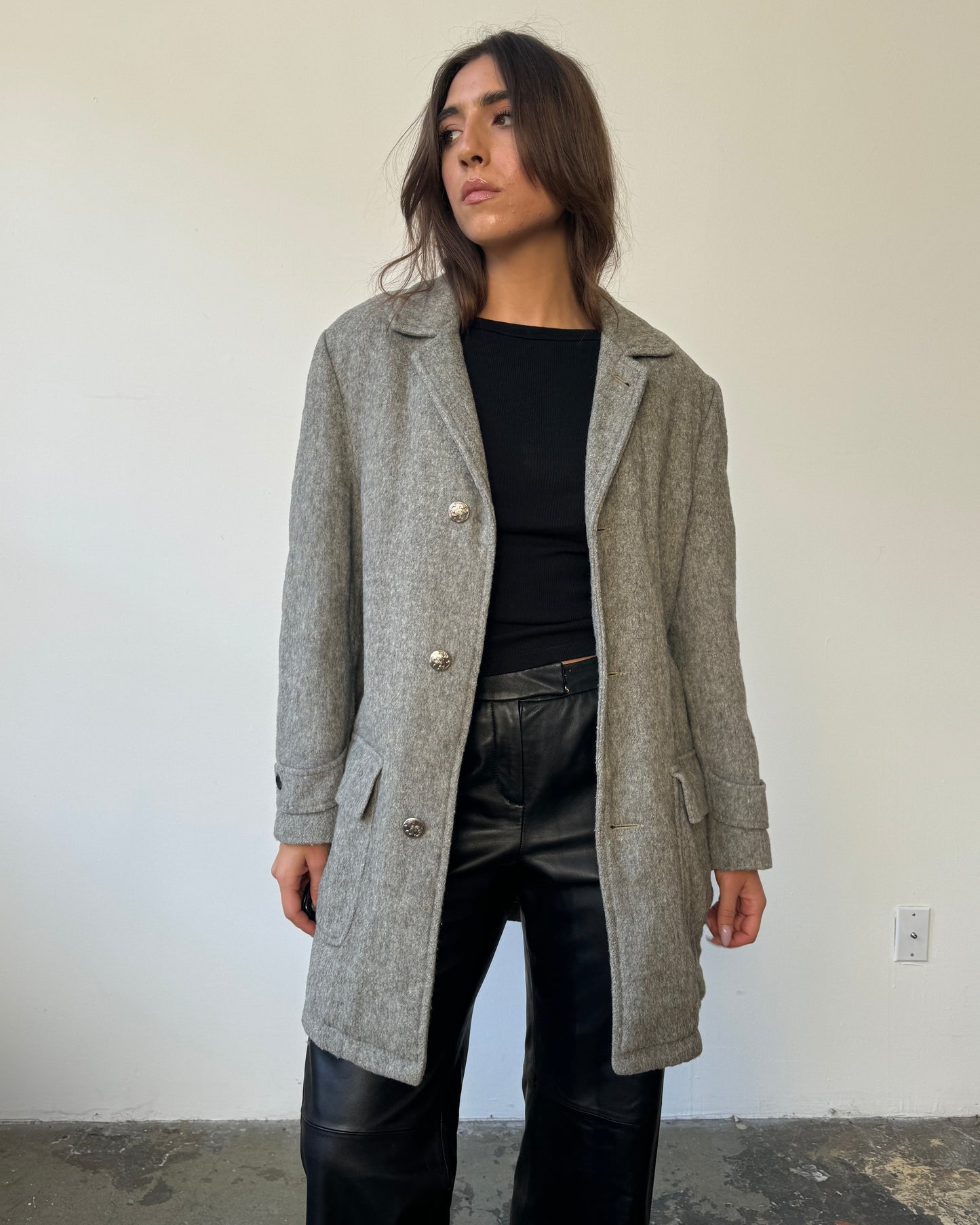 Sears Roebuck Light Grey Peacoat - L