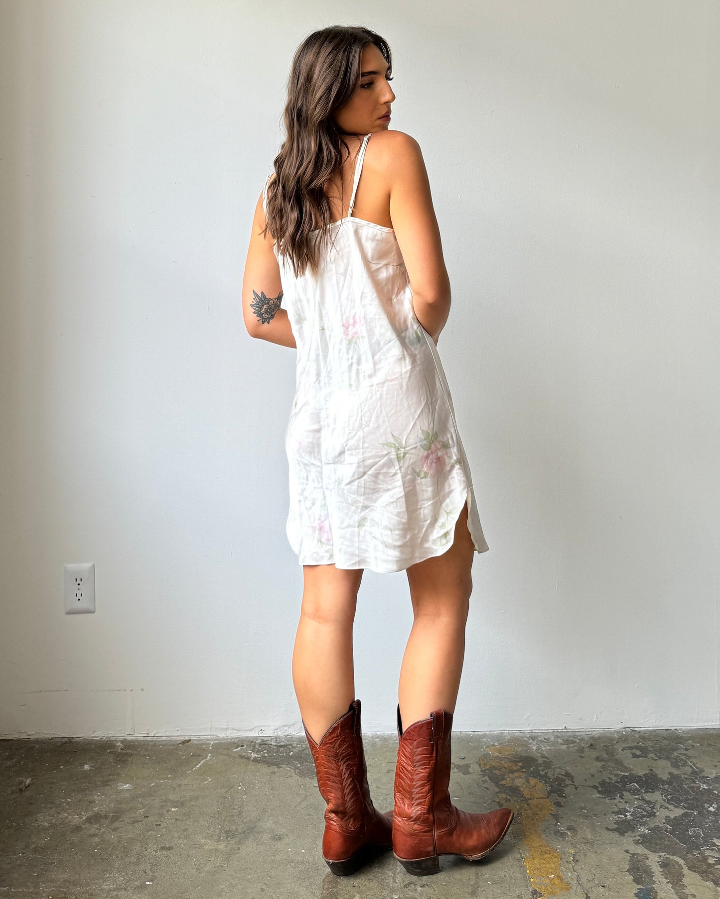 90's Pale Floral Slip Dress - S/M/L/XL