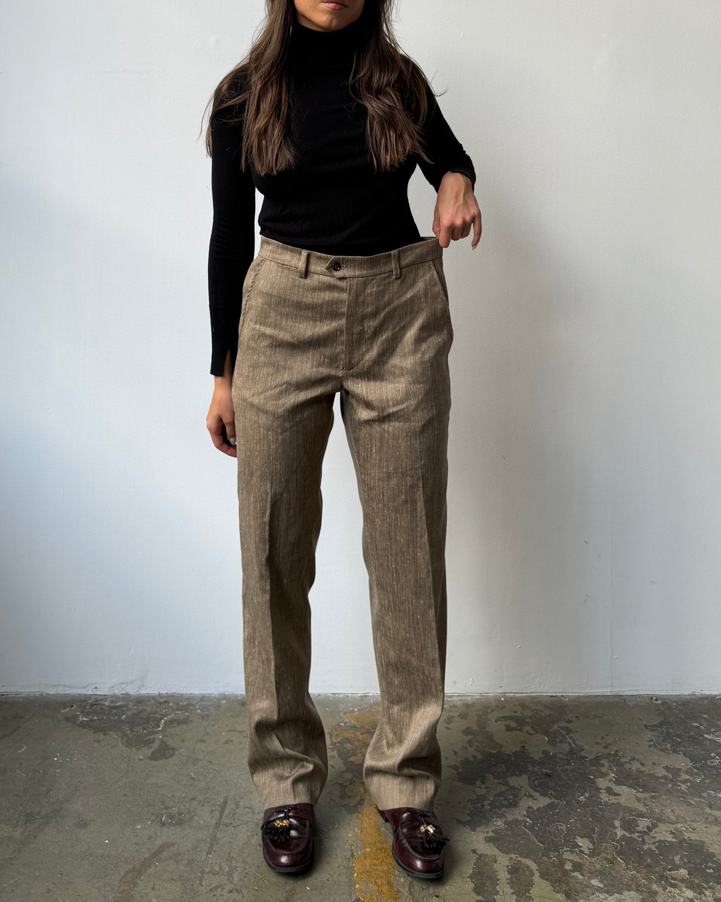 70's Neutral High Waist Slack - 8