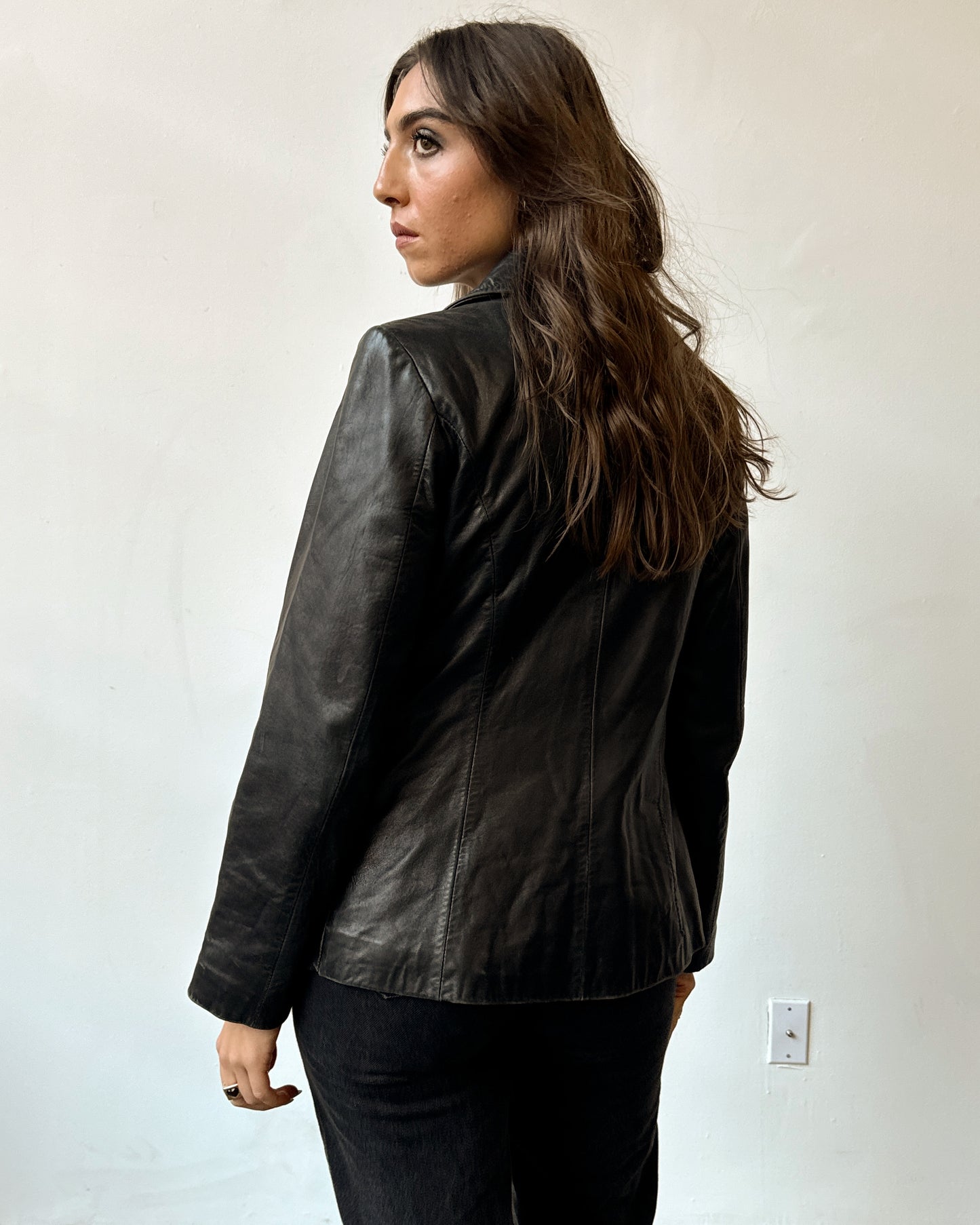 Zip Front Buttery Leather Jacket- XS/S