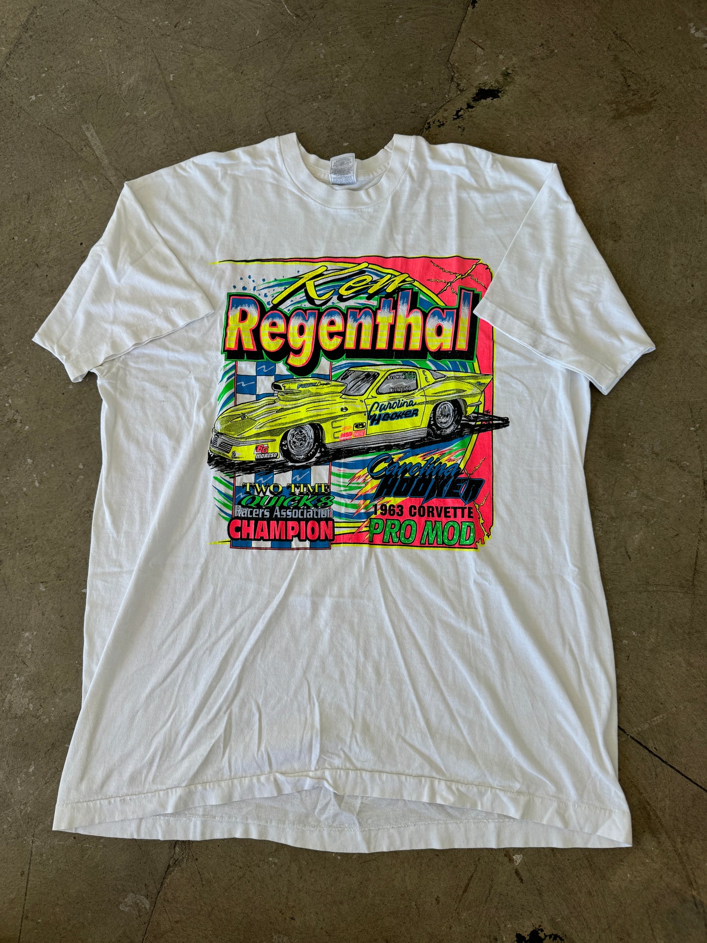 Neon Racecar Graphic T-Shirt-XXL