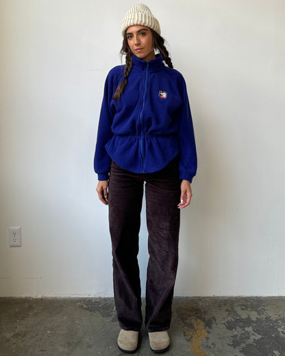 80's Deepest Blue "Vail" Cinch Waist Fleece Jacket- S/M/L