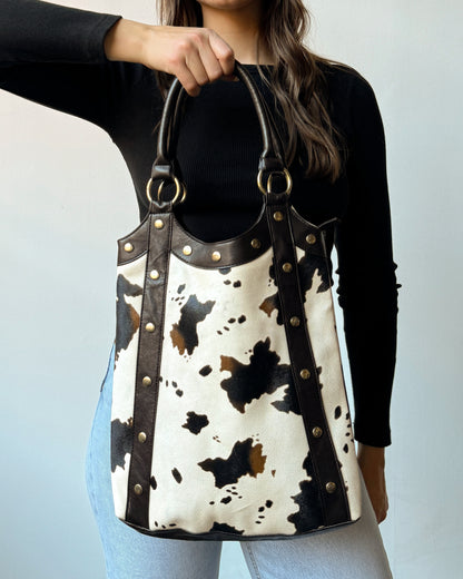 Cowhide Print Tote Bag