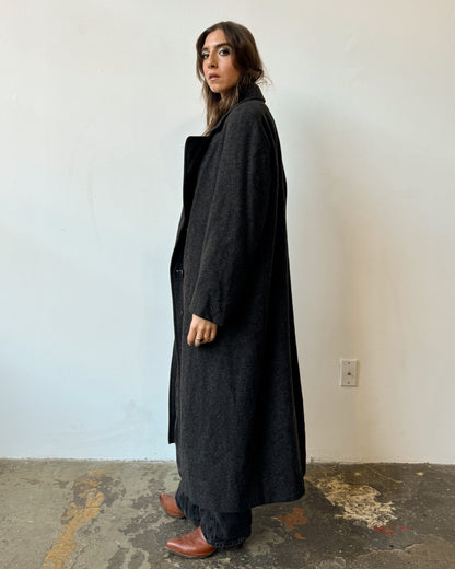 Charcoal 100% Wool Overcoat - S/M/L