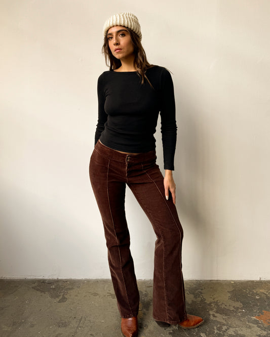 Chocolate Corduroy Flare Pant- 2/4