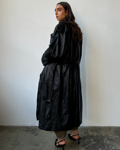 Leather Trench Coat - M/L