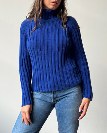 St. John's Bay Cobalt Ribbed Knit Turtleneck-M