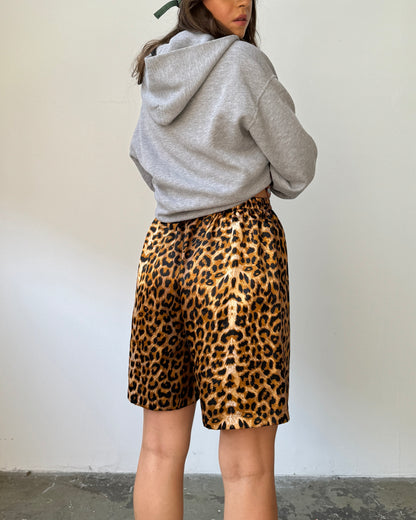 Satin Animal Print Boxer Shorts - S/M/L