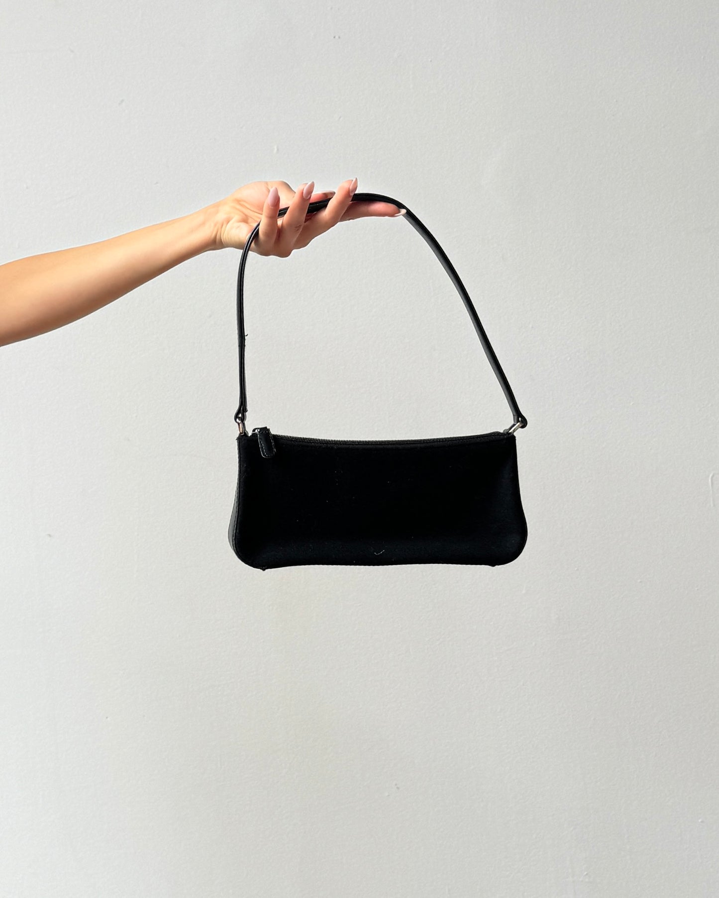 Leather Trimmed Fabric Mini Bag