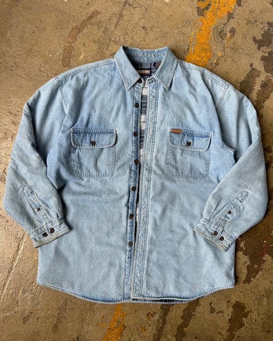 90's Fleece Lined Denim Shacket - L