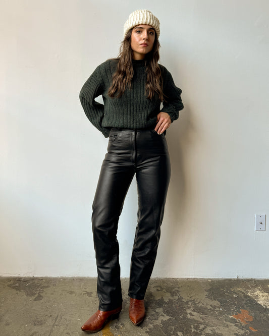 Leather Straight Leg Pant- 27" waist