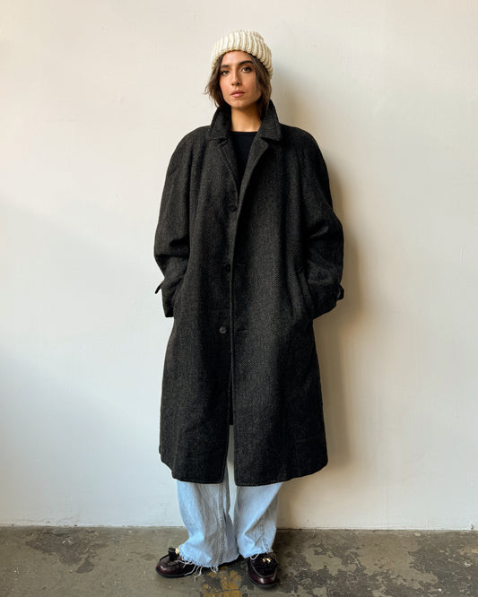 Charocal Textured Wool Overcoat- S/M/L/XL