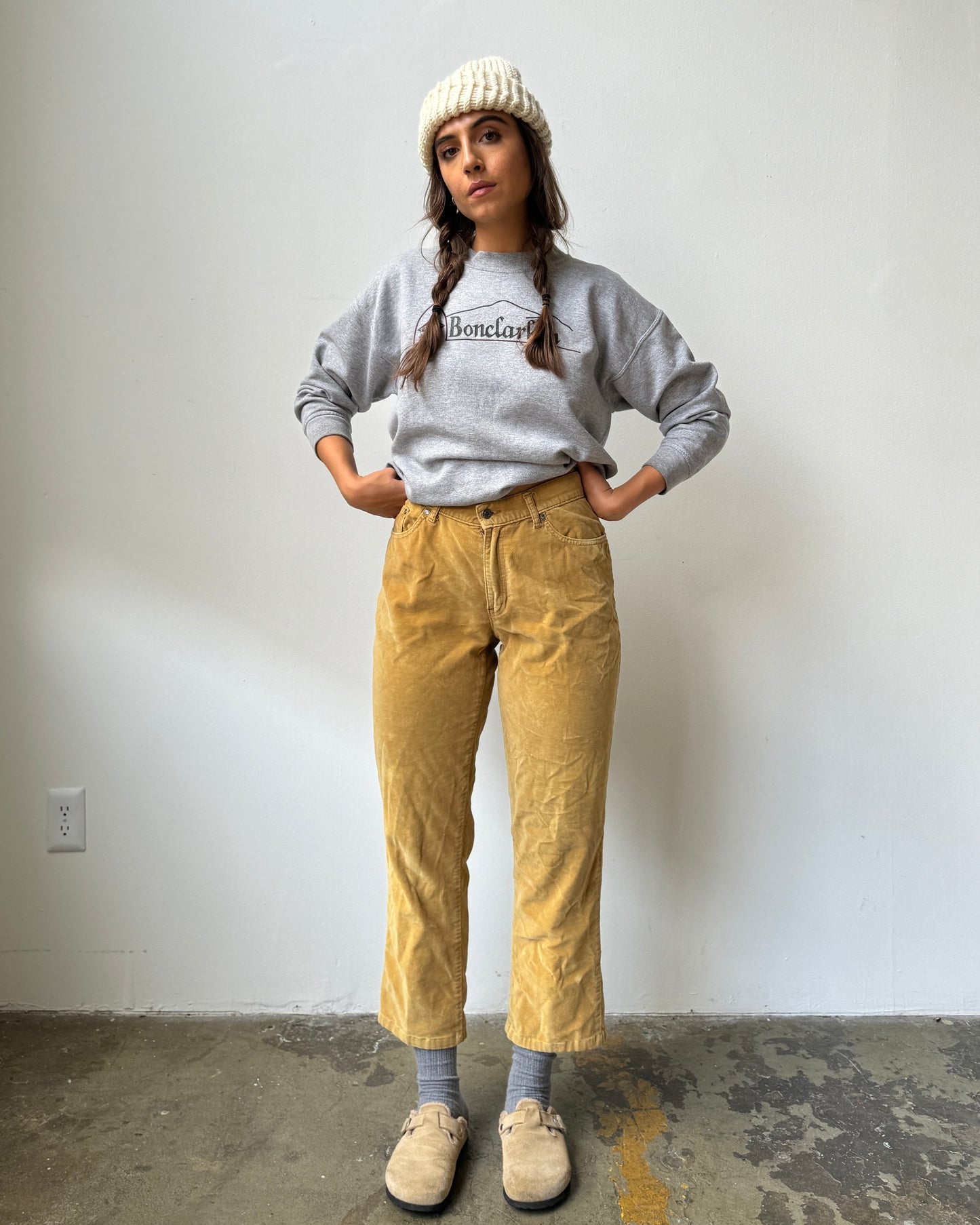 90's GAP Goldenrod Velvet High Rise Cropped Pant - Curvy 4/6