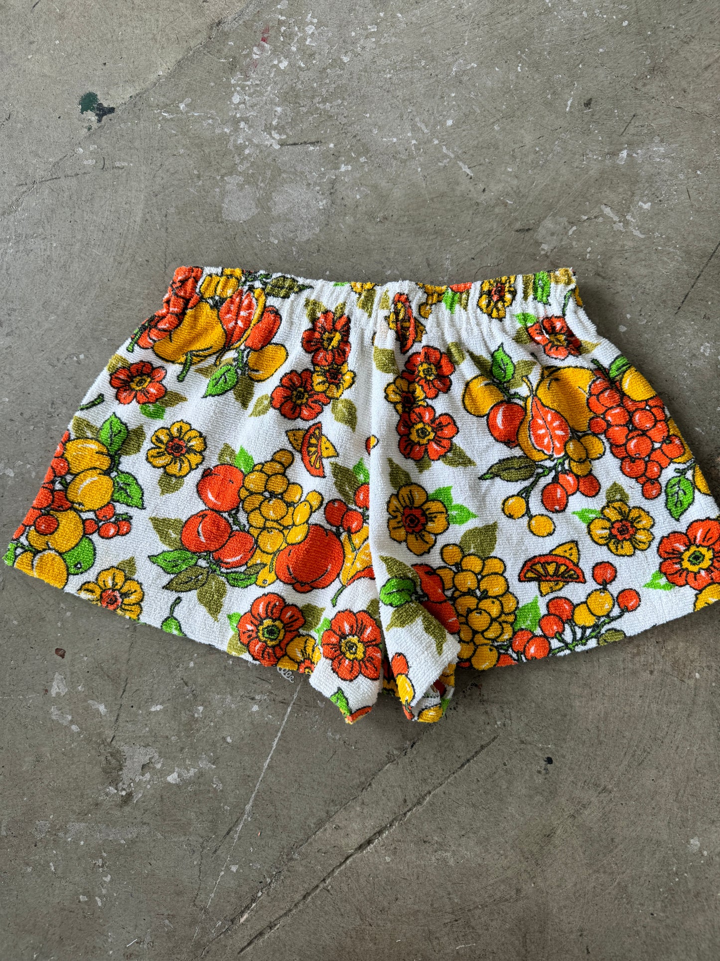 Handmade Citrus 100% Cotton Terrycloth Shorts -S