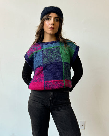 Colorblock Knit Vest- L/XL