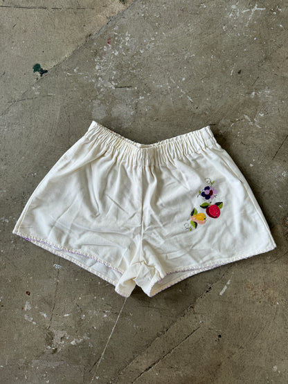 Handmade Fruit Embroidery Boxer Shorts- XS