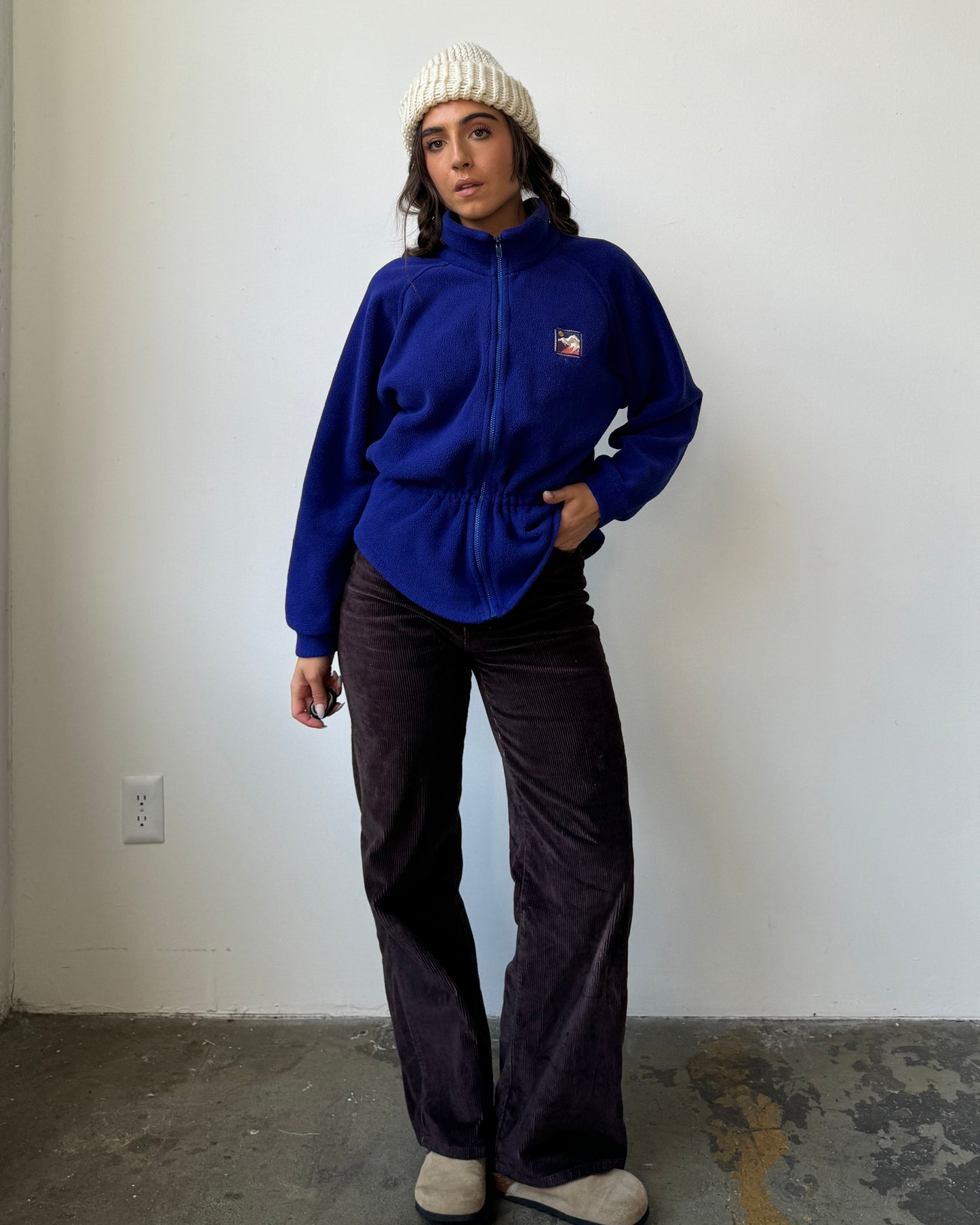 80's Deepest Blue "Vail" Cinch Waist Fleece Jacket- S/M/L