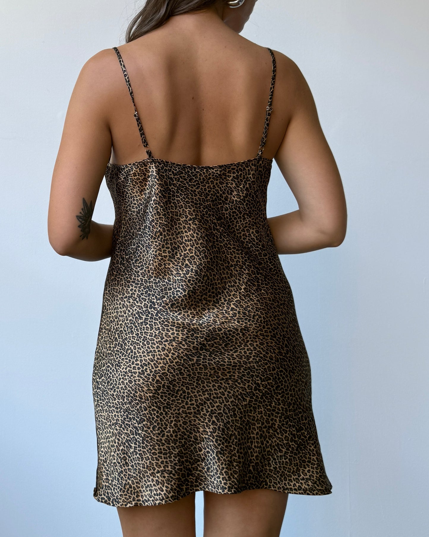 90's Animal Print V-Neck Mini Slip Dress- XS/S/M