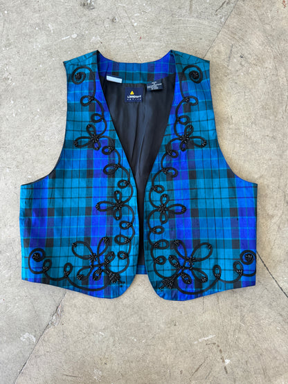 Liz Claiborne 100% Silk Patterned Vest - S/M