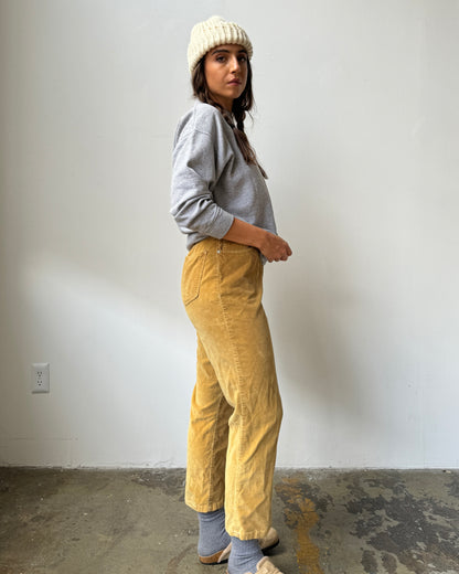 90's GAP Goldenrod Velvet High Rise Cropped Pant - Curvy 4/6