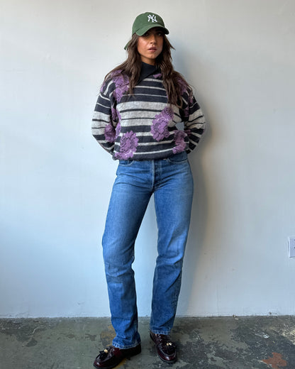 Roses & Stripes Wool Blend Sweater - M