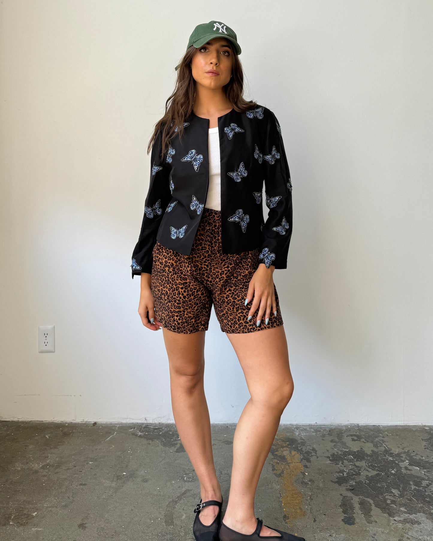 Animal Print Drawstring Waist Short- M