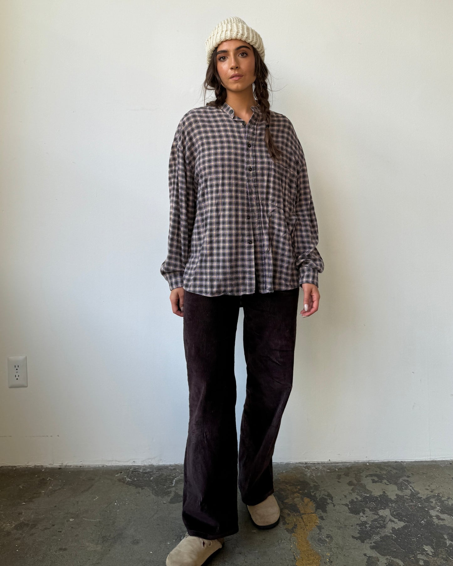 90's Purple & Olive Flannel - S/M/L