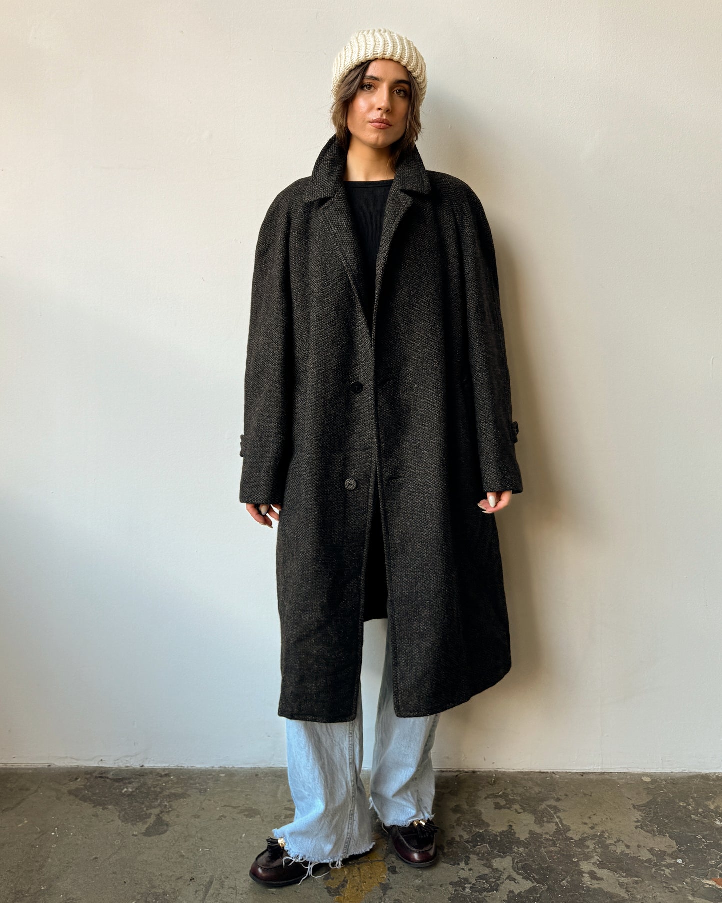 Charocal Textured Wool Overcoat- S/M/L/XL