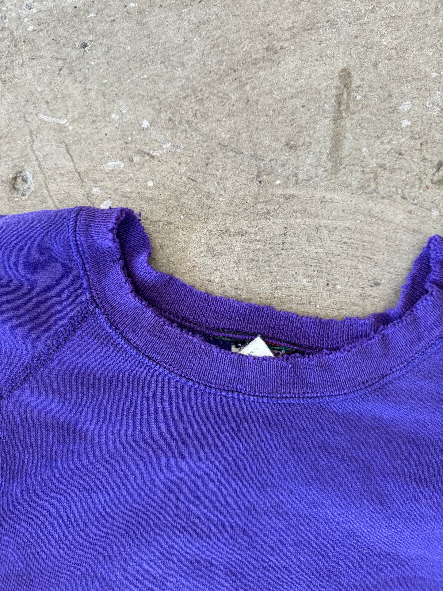 80’s Distressed Royal Purple Sweatshirt - M