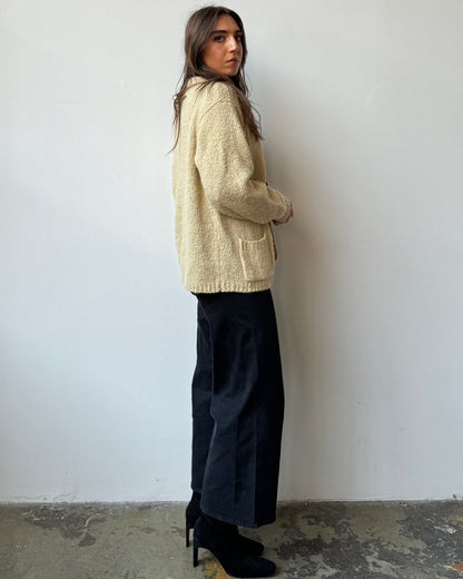 90's Neutral Textured Cardigan- M/L