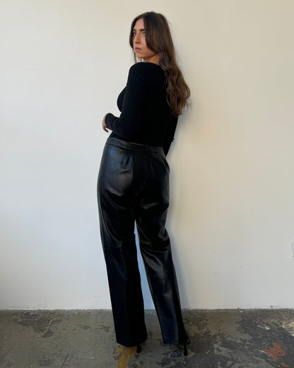 90's Straight Leg Leather Pants- 6/8